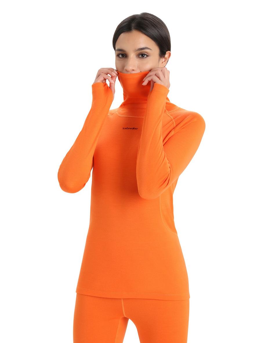 Flash Women's Icebreaker MerinoFine™ Long Sleeve Roll Neck Base Layers | USA 1894LISH